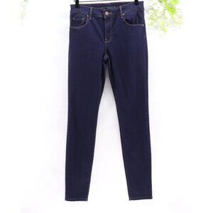 Mott & Bow Women's Mid Rise Ann Skinny Jeans Dark Blue Sz 29X30